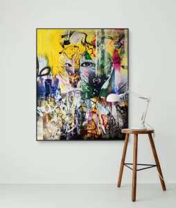 Merk aan de muur bedrijfskunst